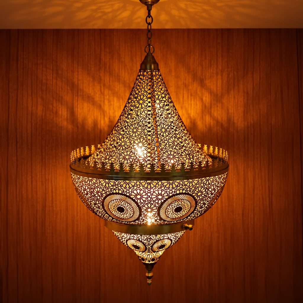Handmade Moroccan Brass Lantern – Traditional Moroccan Pendant Light