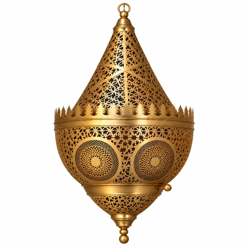 Handmade Moroccan Brass Lantern – Traditional Moroccan Pendant Light