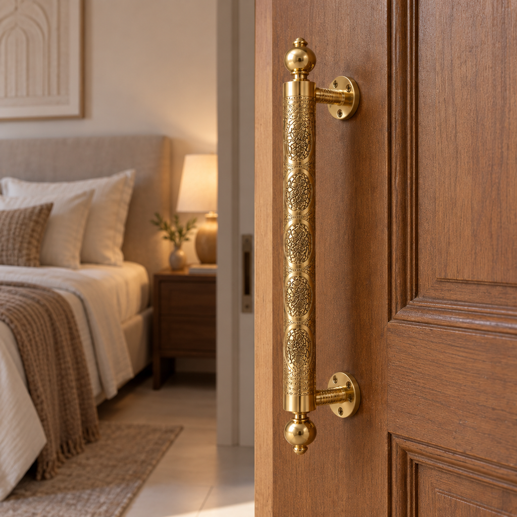 Moroccan Brass Door Pull Handle, Handcrafted Solid Brass Door Handle, Traditional Moroccan Door Hardware
