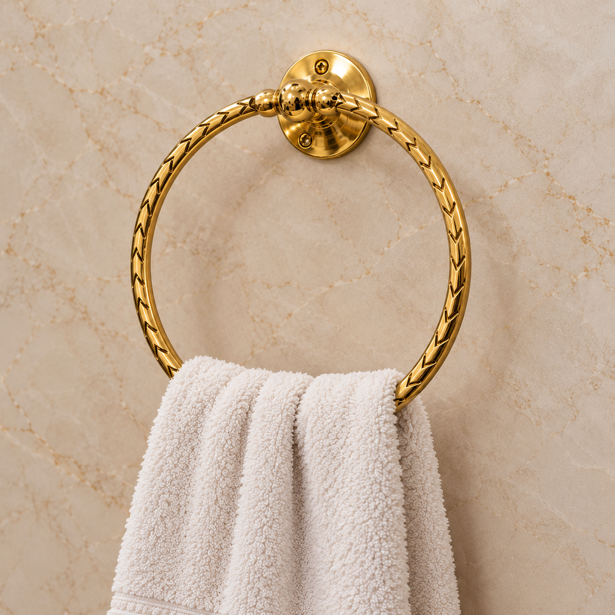 Luxury Gold Bathroom Towel Ring – Moroccan-Inspired Design
