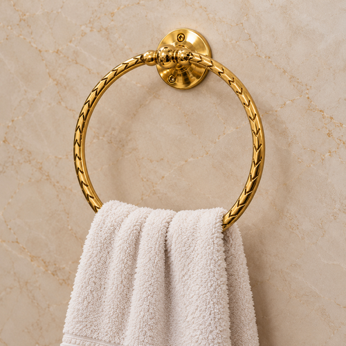 Luxury Gold Bathroom Towel Ring – Moroccan-Inspired Design