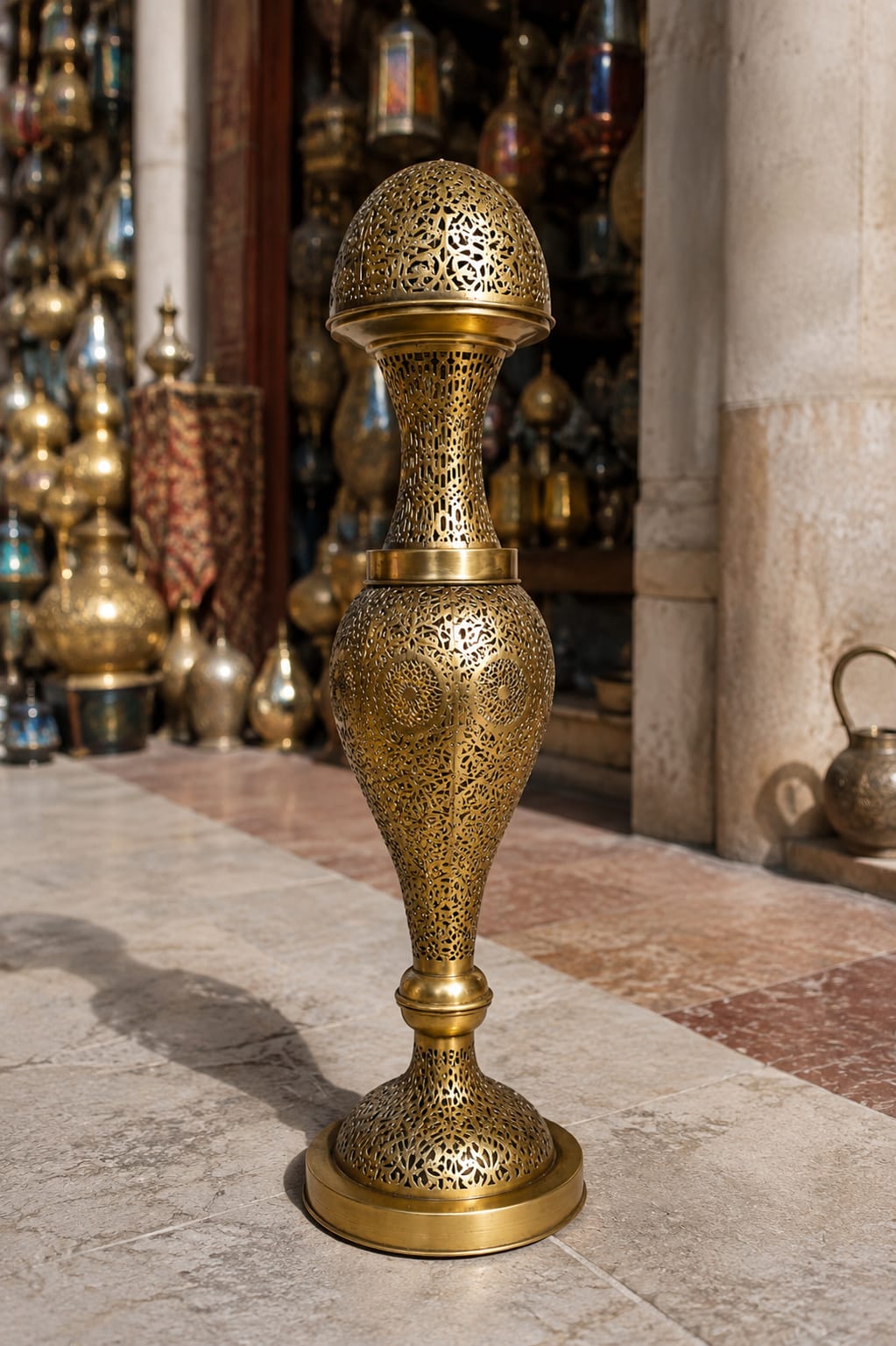 Moroccan Brass Floor Lamp