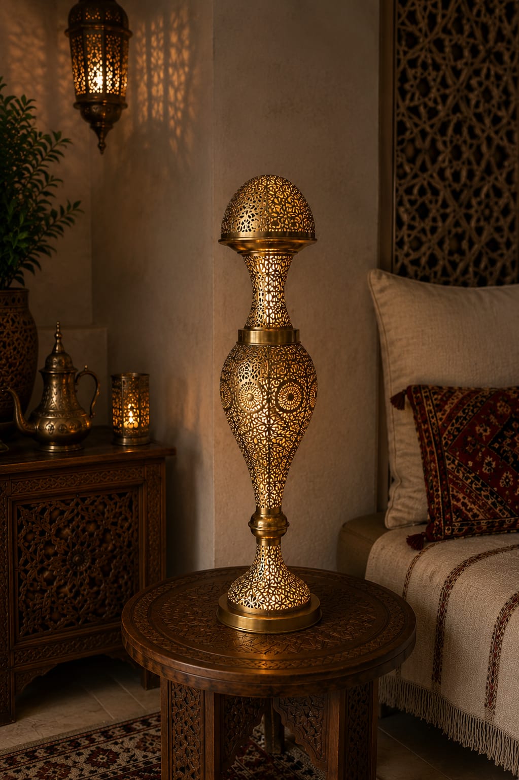 Moroccan Brass Floor Lamp