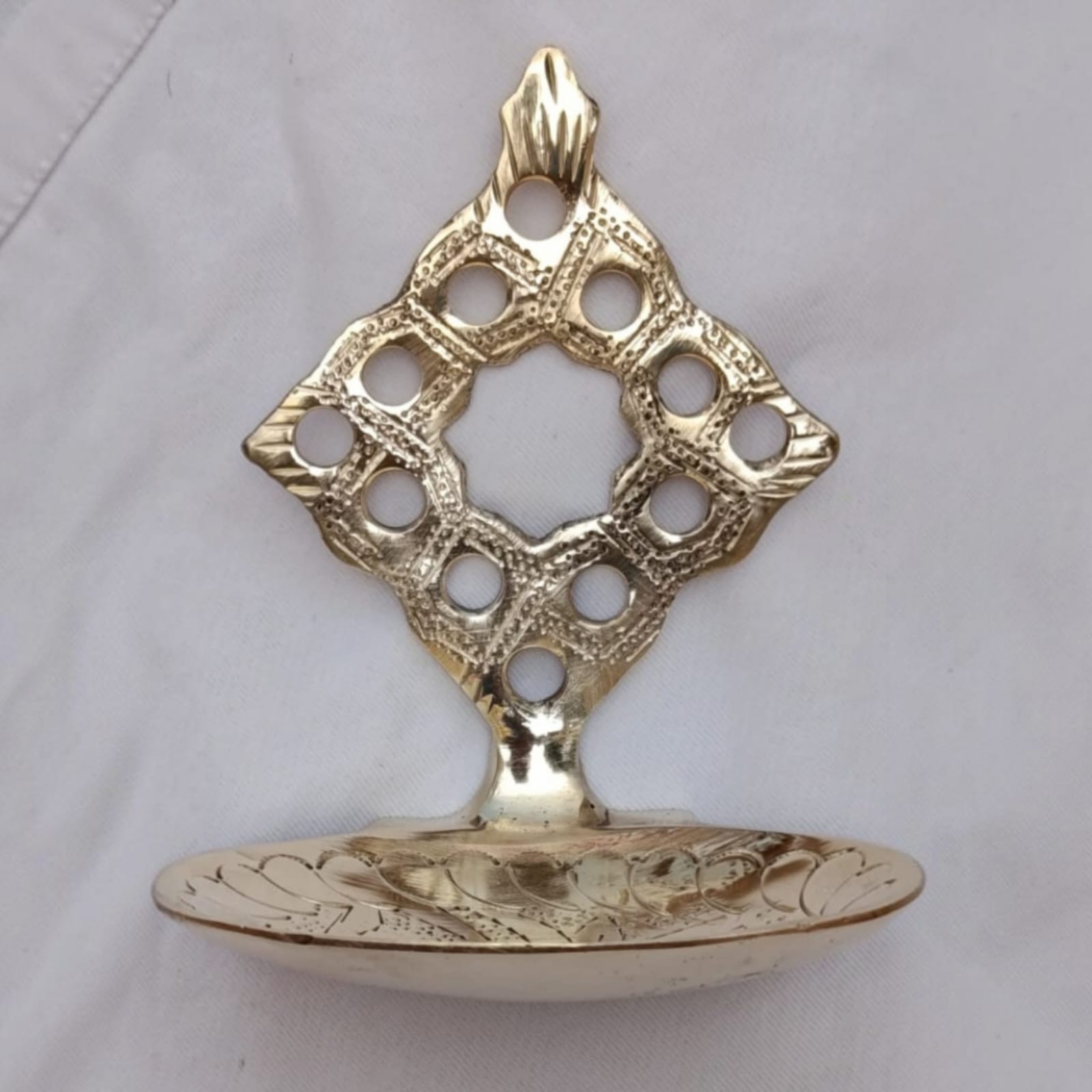 Hand-Carved Solid Brass Wall Fountain – Traditional Moroccan Moorish Fès Style