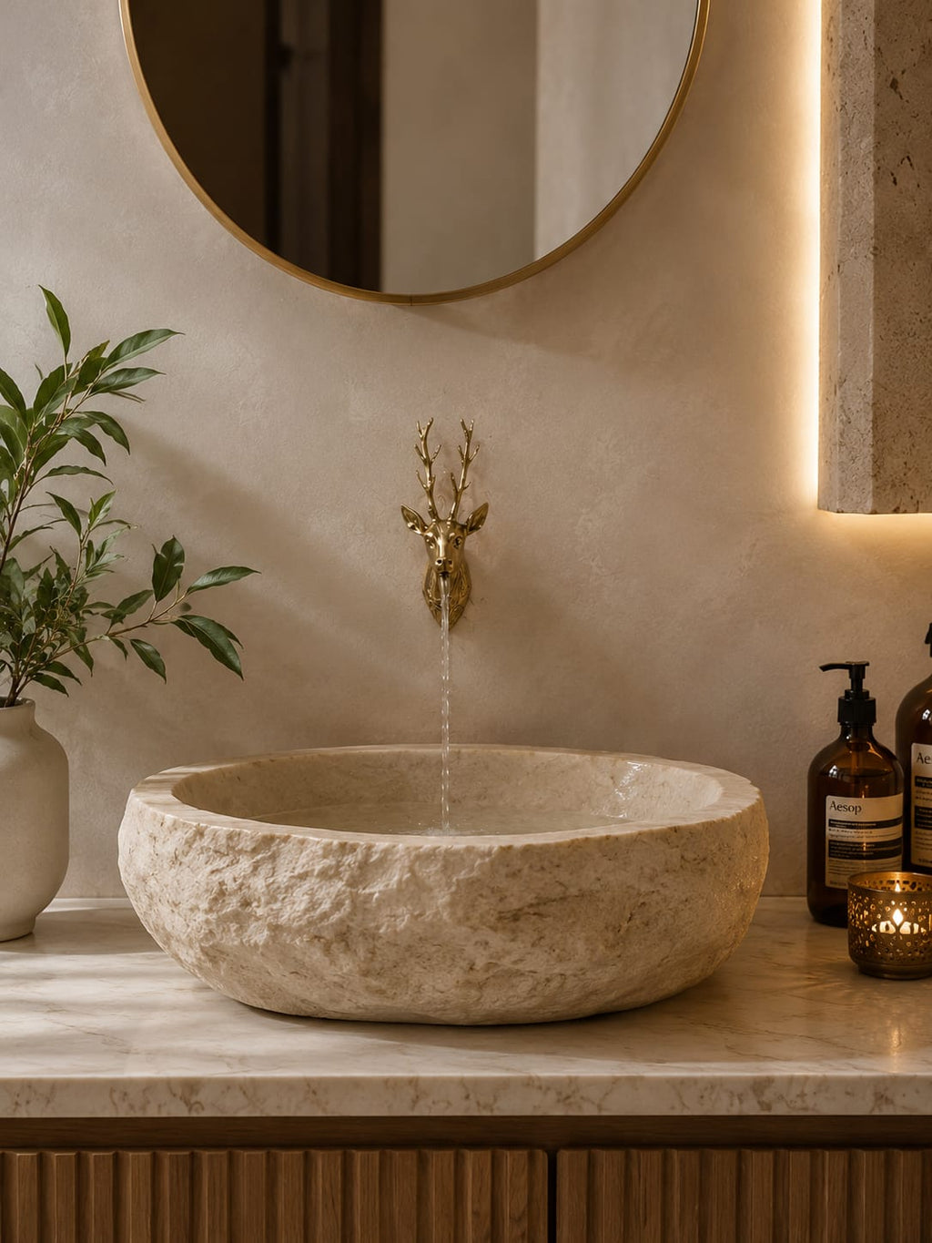 Brass Deer Fountain Faucet