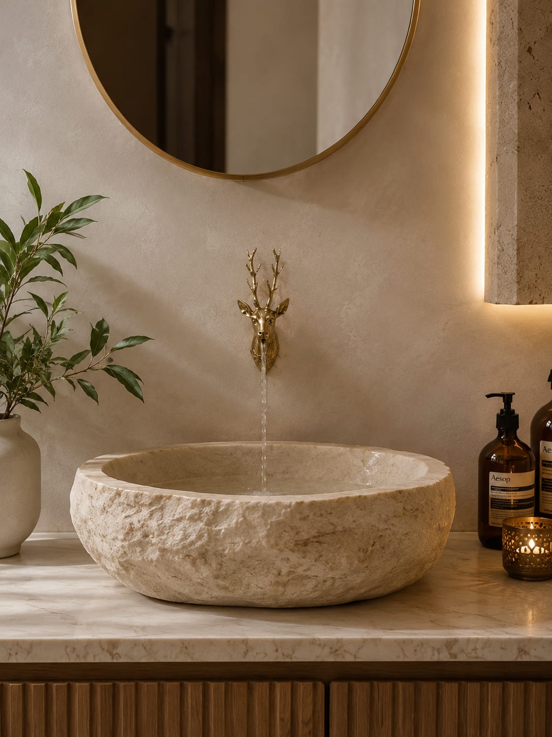 Brass Deer Fountain Faucet