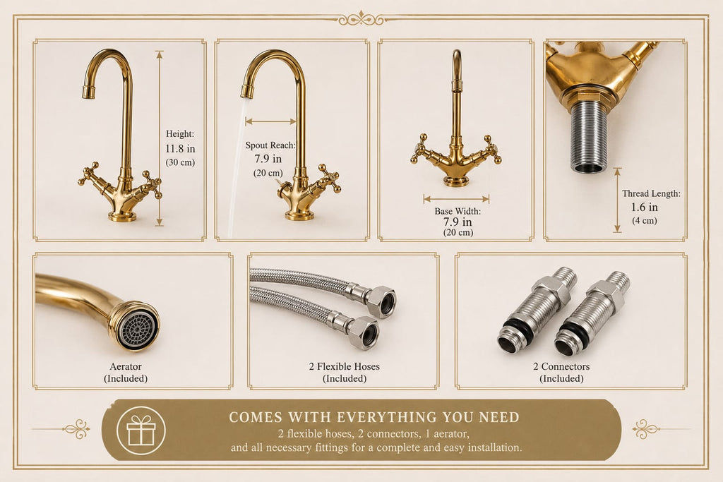 Vintage Brass Kitchen & Bathroom Faucet – Moroccan Classic Style