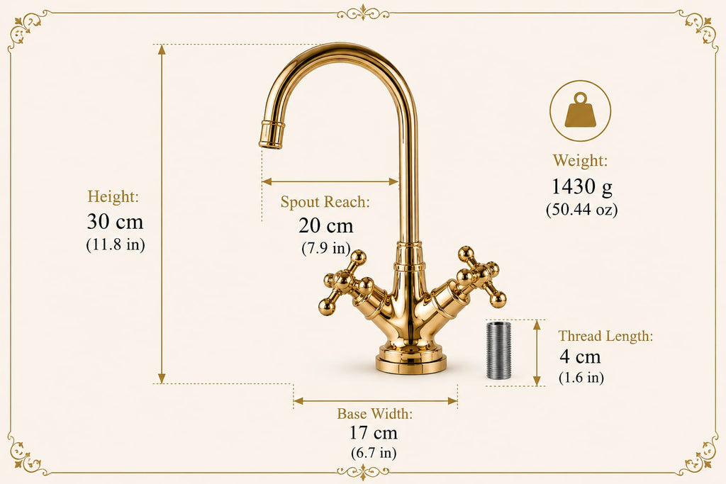 Vintage Brass Kitchen & Bathroom Faucet – Moroccan Classic Style