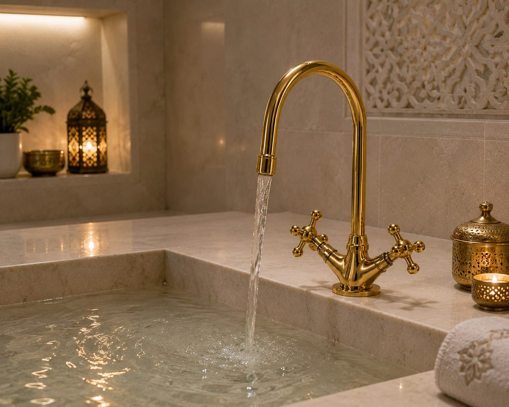 Vintage Brass Kitchen & Bathroom Faucet – Moroccan Classic Style