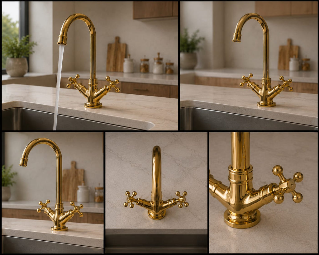Vintage Brass Kitchen & Bathroom Faucet – Moroccan Classic Style