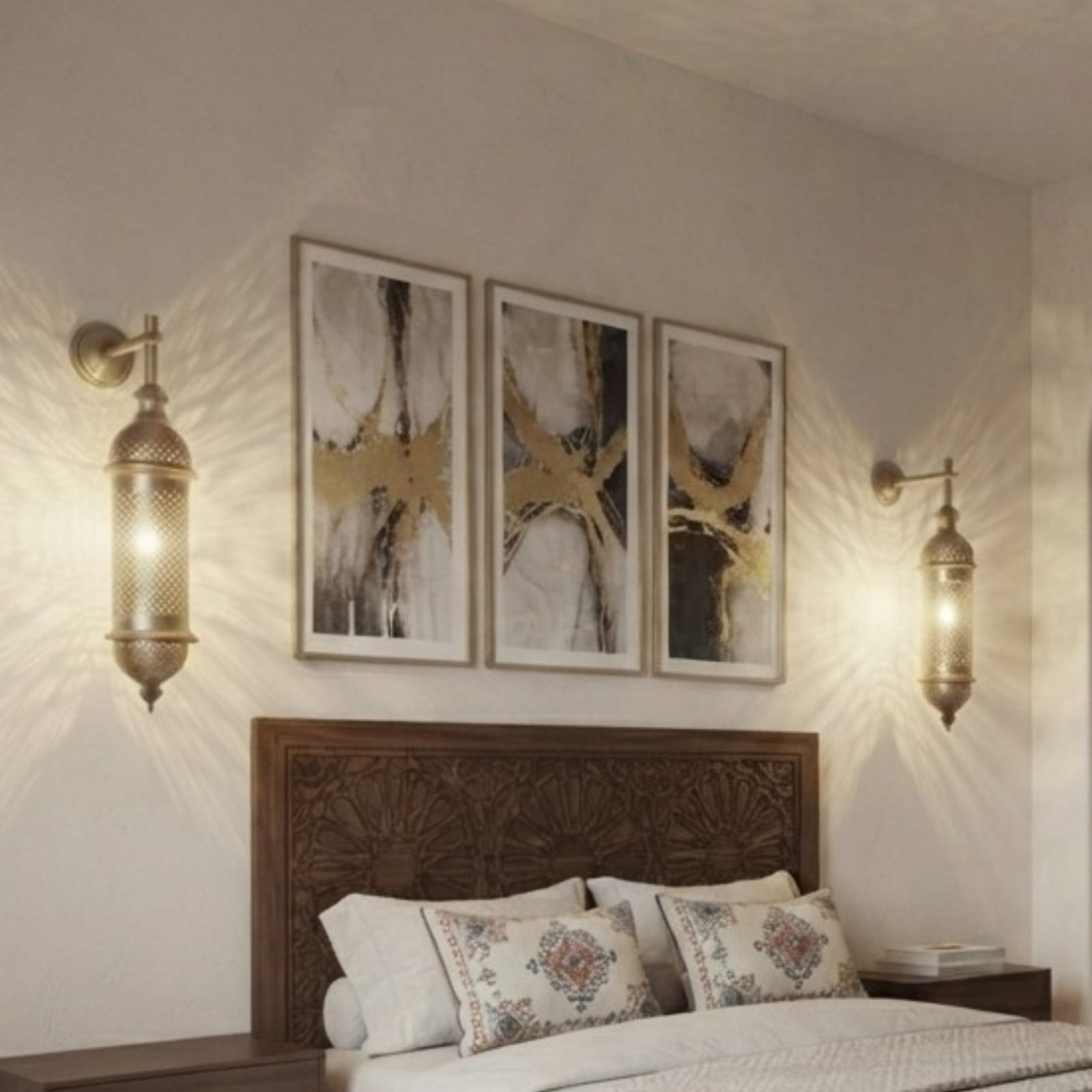 Moroccan Brass Wall Lamp – Handmade Arabic Lantern – Moroccan Home Decor