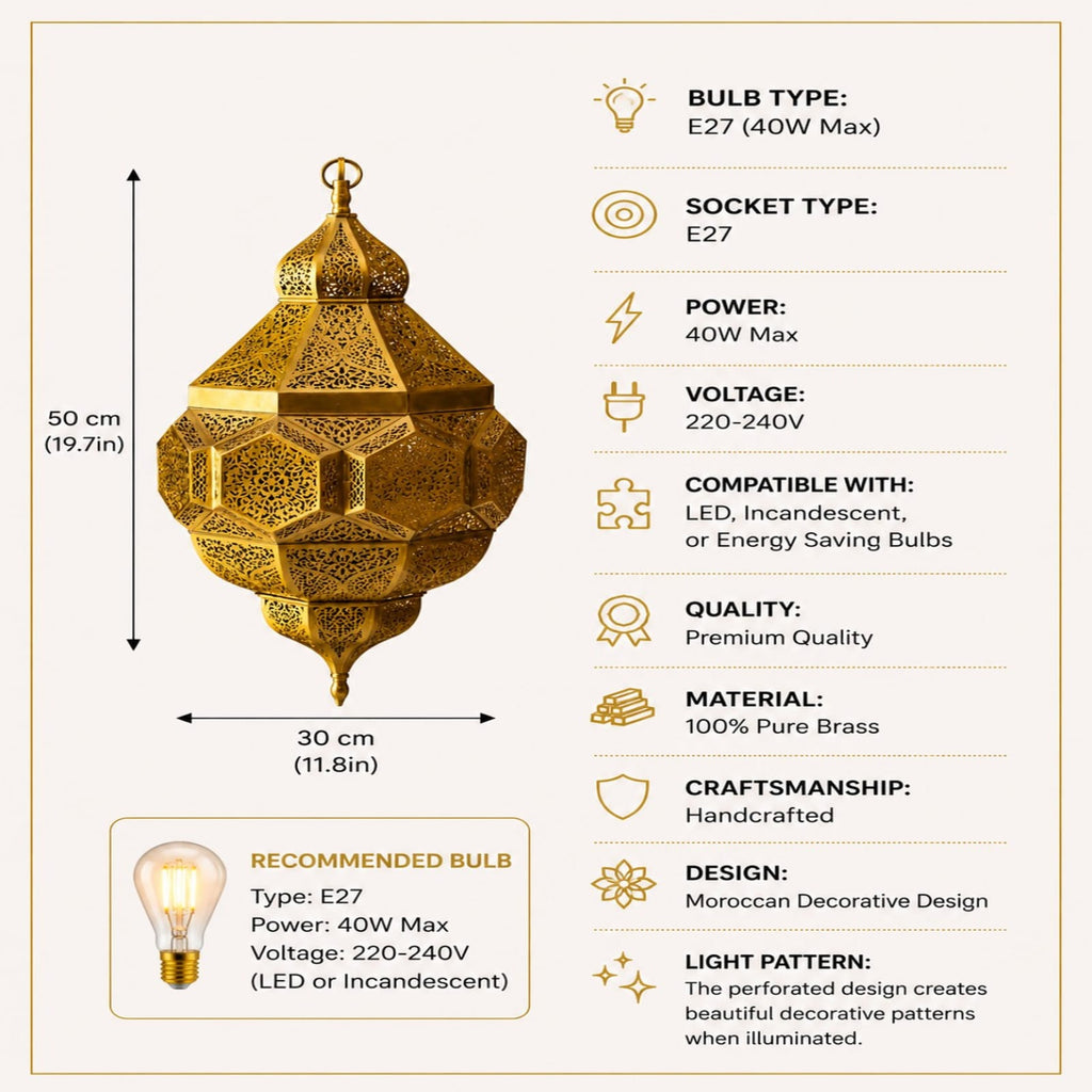 Moroccan Brass Lantern – Handmade Traditional Moroccan Lamp