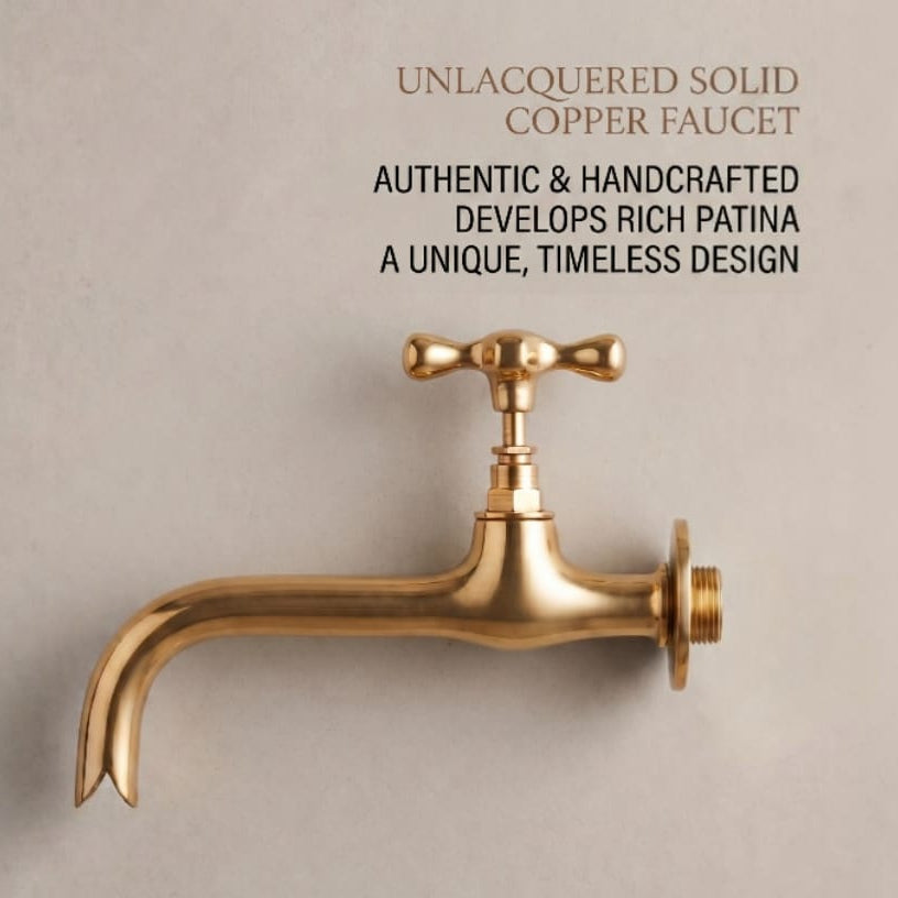 Vintage Moroccan Brass Wall Faucet – Traditional Hammam Tap – Antique Brass Bathroom Faucet