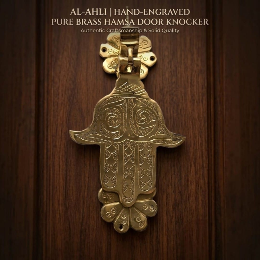 Moroccan Brass Hamsa Door Knocker – Handcrafted Vintage Door Decoration