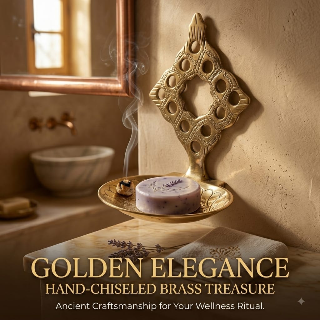 Hand-Carved Solid Brass Wall Fountain – Traditional Moroccan Moorish Fès Style
