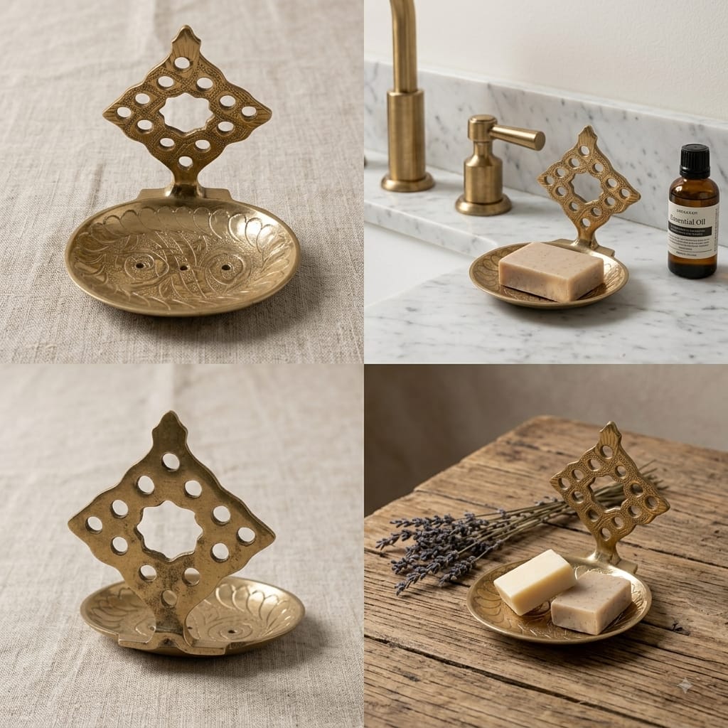 Hand-Carved Solid Brass Wall Fountain – Traditional Moroccan Moorish Fès Style
