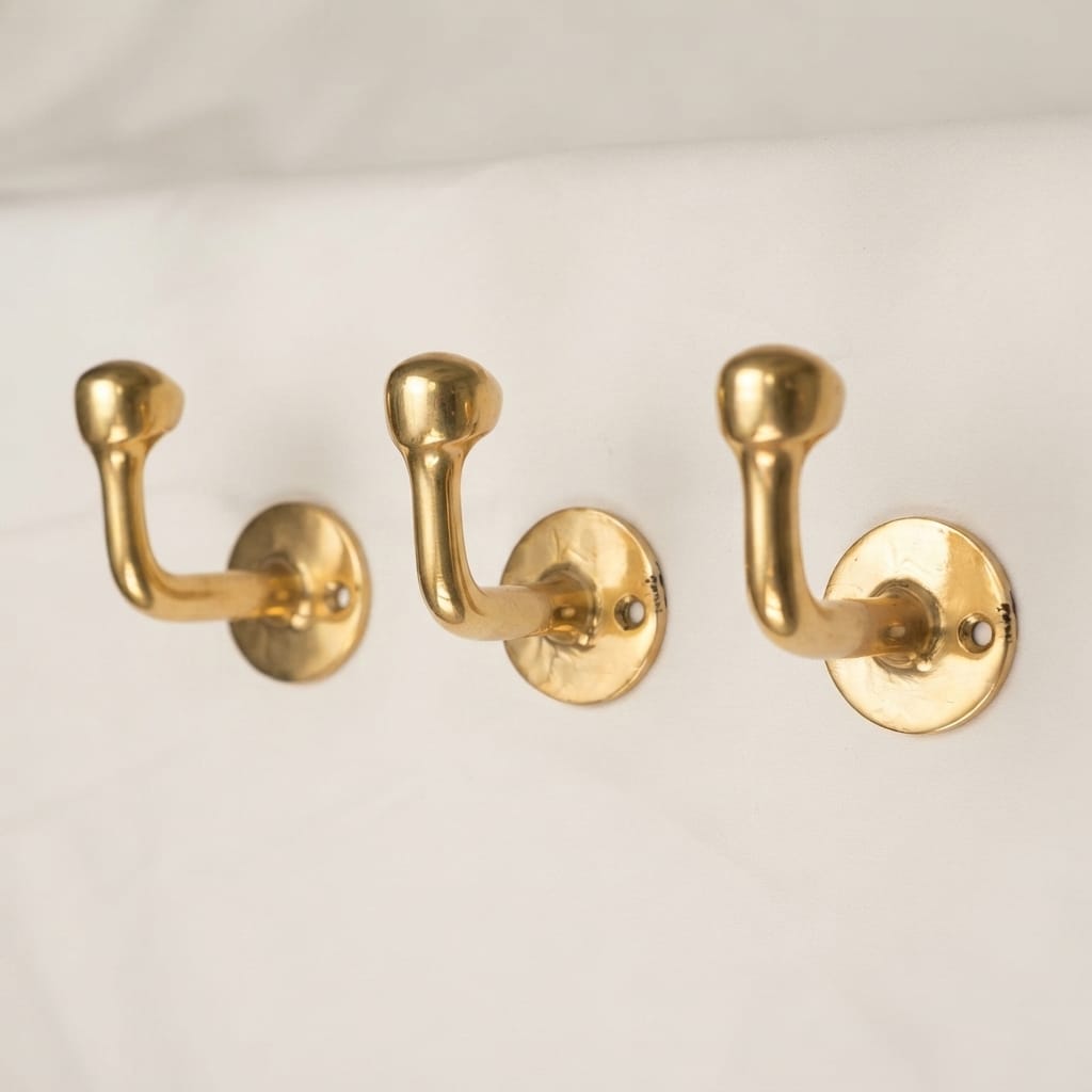 Vintage Solid Brass Wall Hook – Classic Round Coat & Bag Hanger