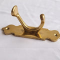 Solid Brass Double Wall Hook – Handcrafted Moroccan Vintage Coat & Towel Hook