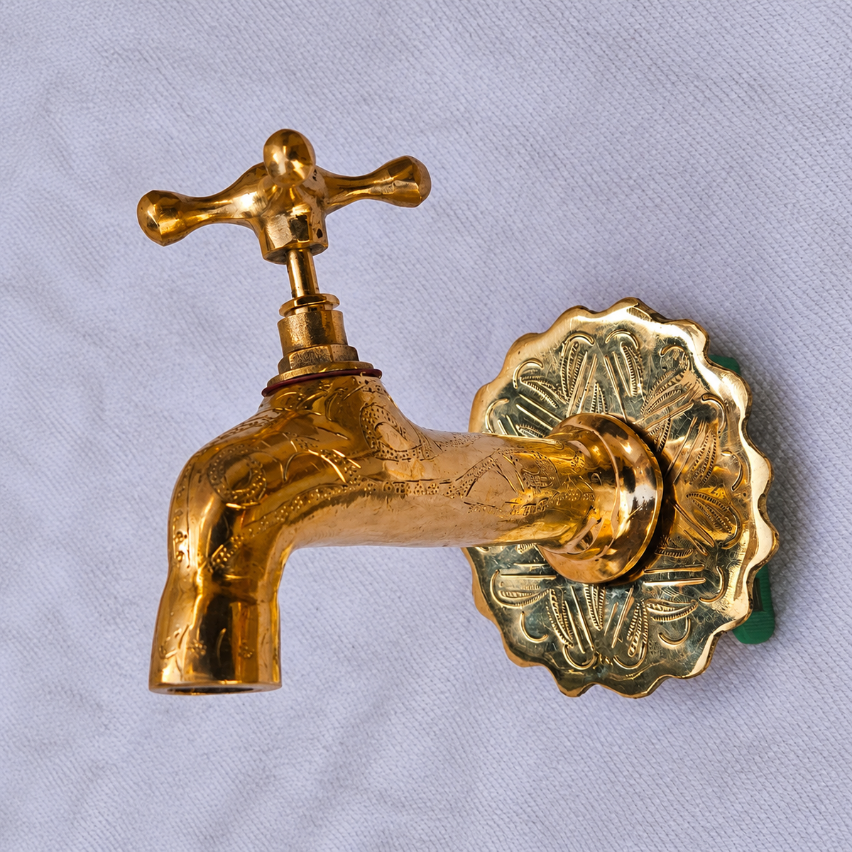 Vintage Moroccan Brass Wall Faucet – Handcrafted Engraved Water Tap
