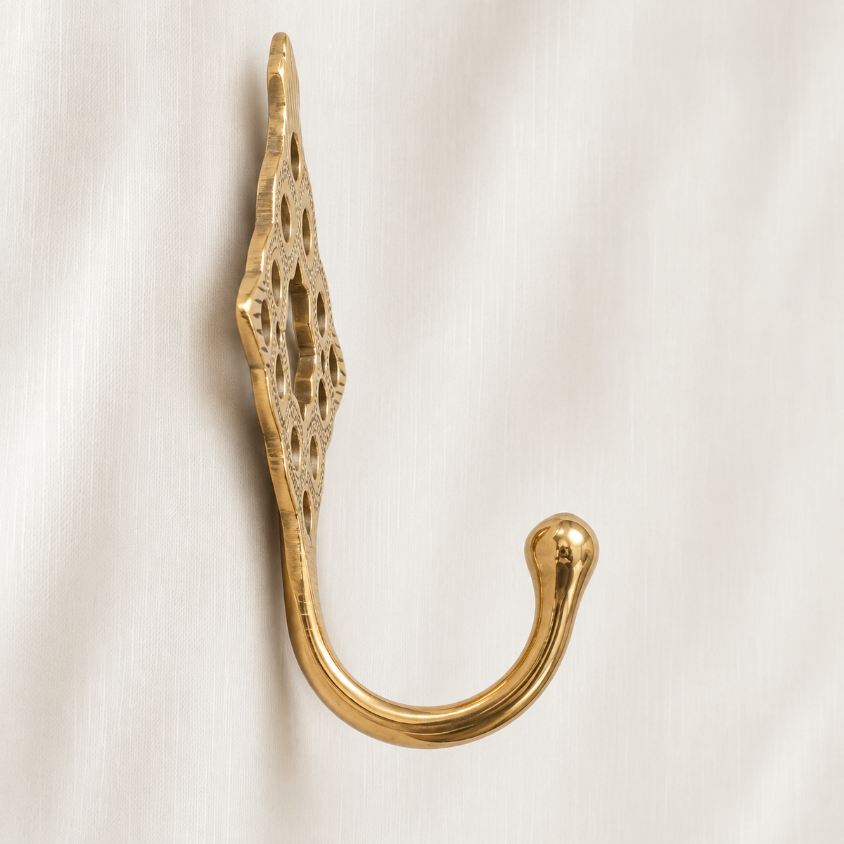 Moroccan Brass Wall Hook – Handcrafted Decorative Coat & Towel Hanger
