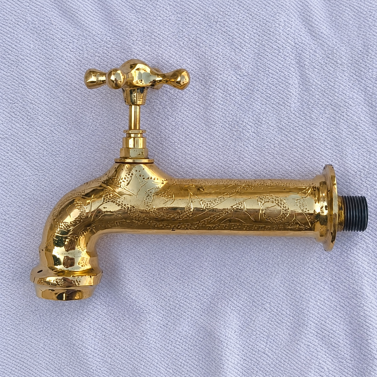 Vintage Moroccan Brass Wall Faucet – Handcrafted Engraved Water Tap