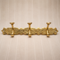 Handcrafted Moroccan Brass Wall Hook Rack – 3 Hook Decorative Coat & Towel Hanger