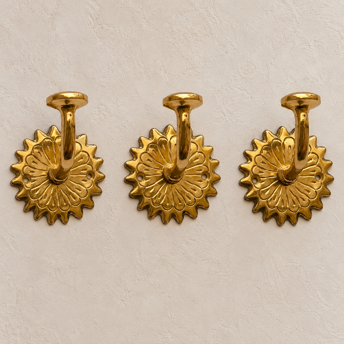 Handcrafted Solid Brass Wall Hook – Moroccan Floral Fès Style Coat & Bag Hanger