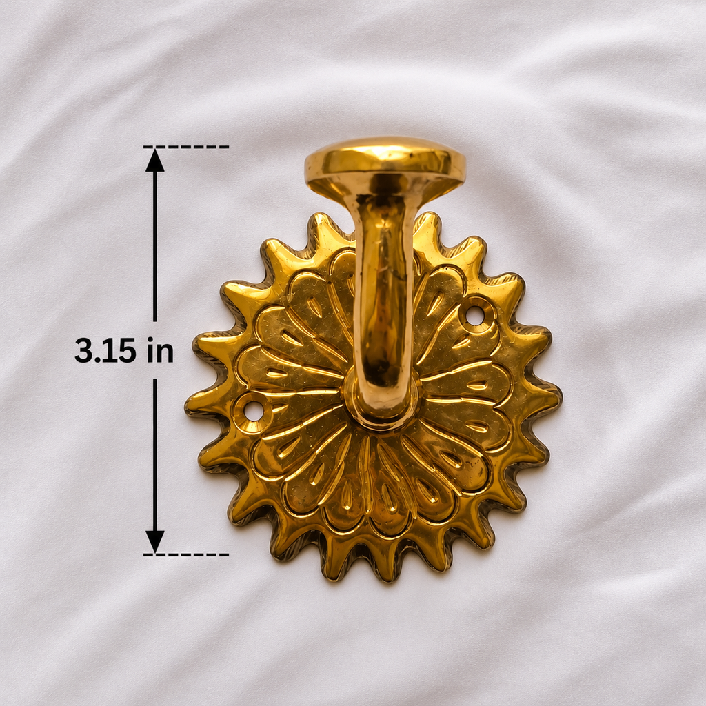 Handcrafted Solid Brass Wall Hook – Moroccan Floral Fès Style Coat & Bag Hanger