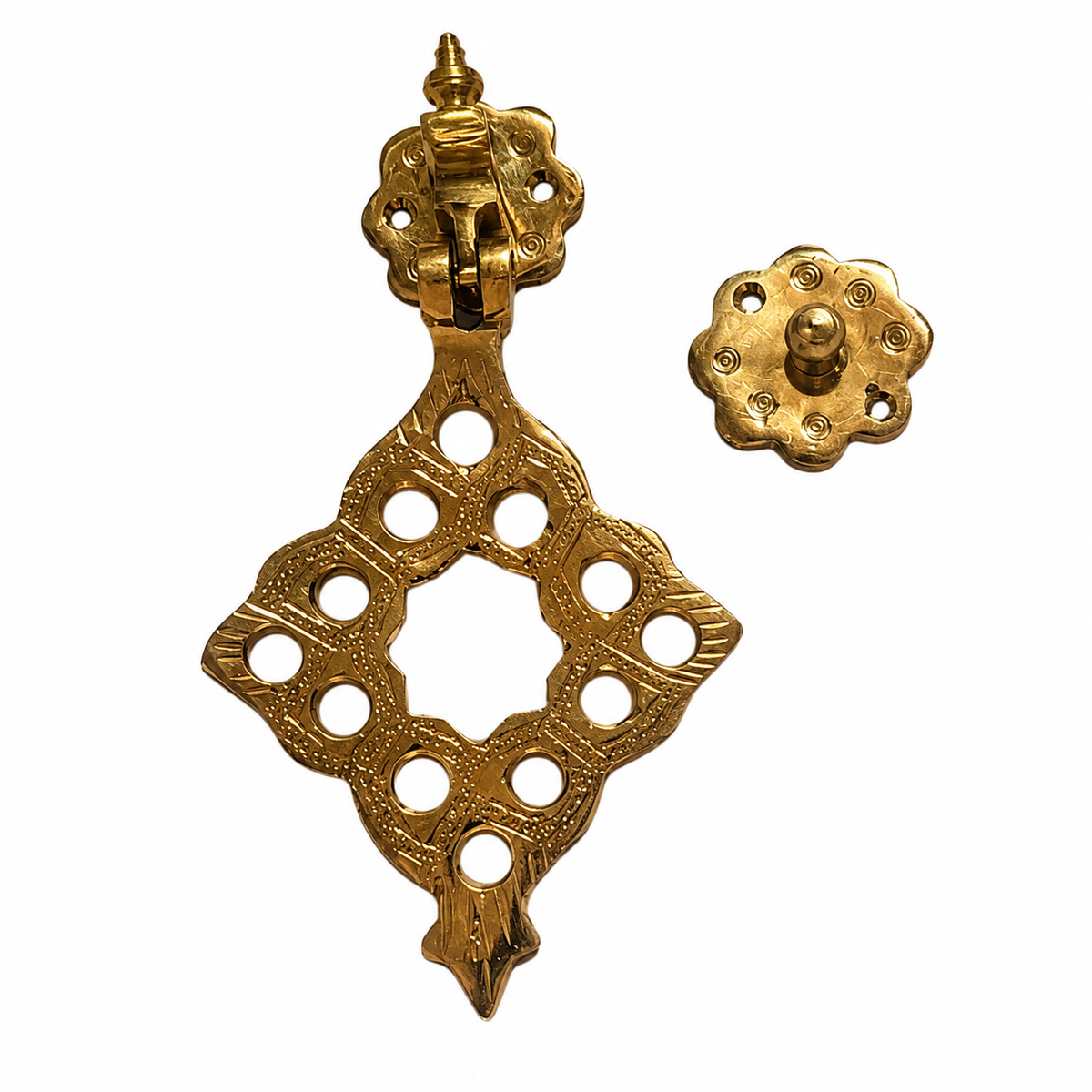 Ornate Brass Door Knocker – Vintage Decorative Door Hardware