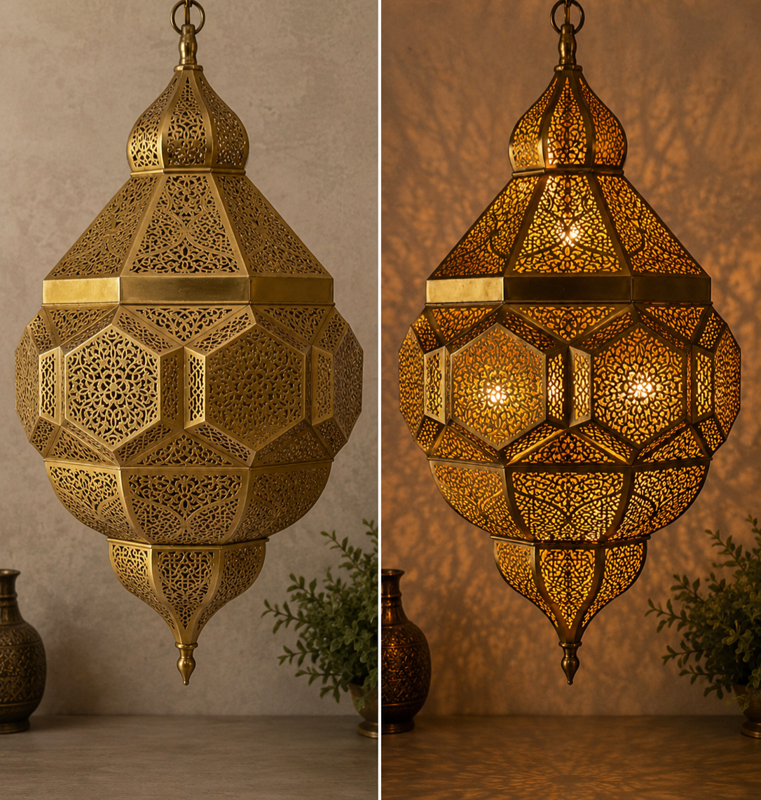 Moroccan Brass Lantern – Handmade Traditional Moroccan Lamp