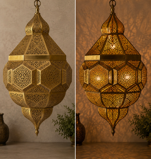 Moroccan Brass Lantern – Handmade Traditional Moroccan Lamp