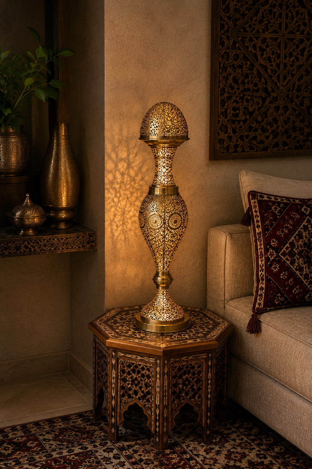 Moroccan Brass Floor Lamp