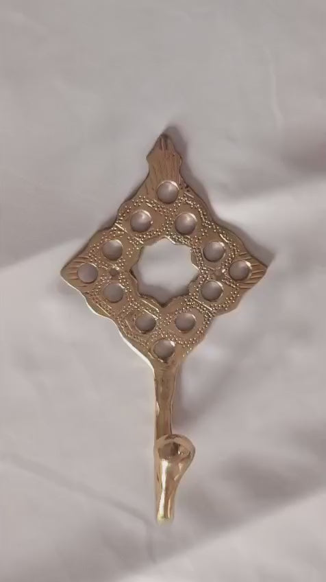 Moroccan Brass Wall Hook – Handcrafted Decorative Coat & Towel Hanger
